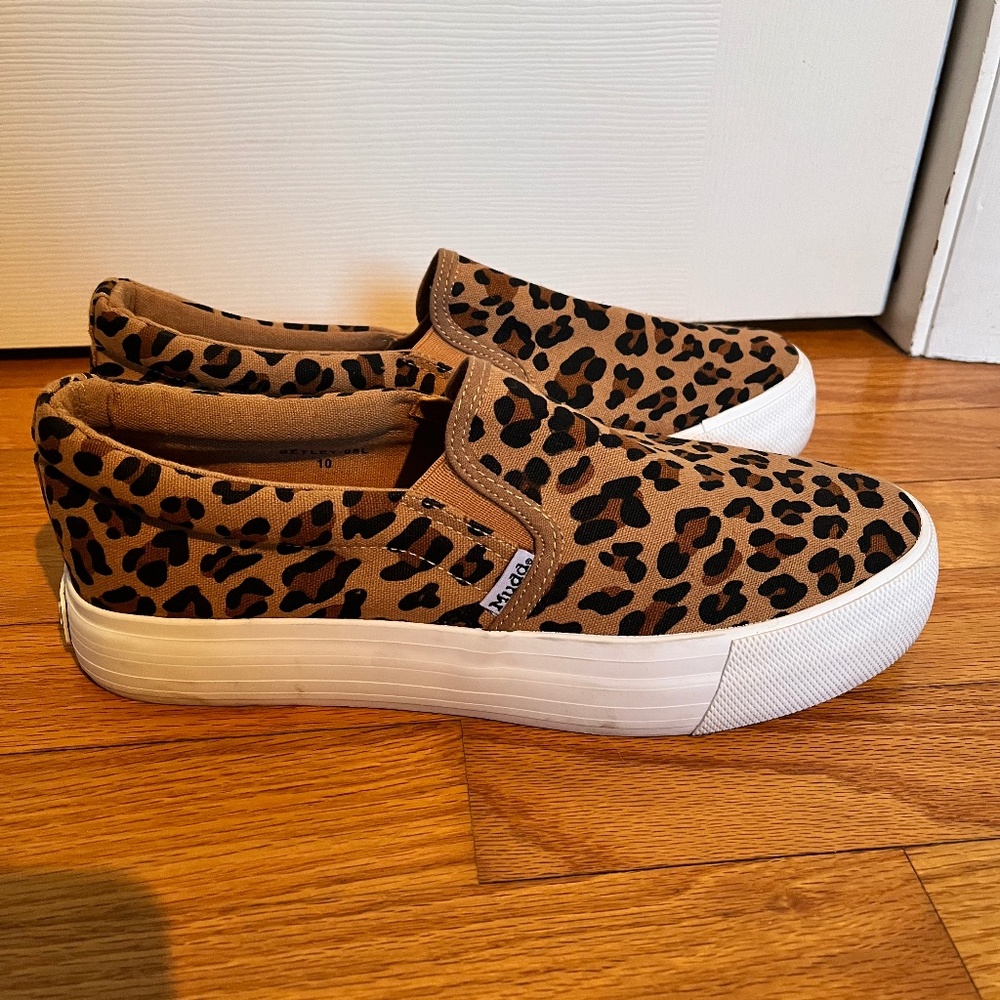 Mudd cheetah print slip on shoes